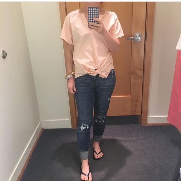 J crew tie front top xs peach color - Picture 7 of 7